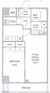 パレステュディオ新宿パークサイド【2階】の間取り