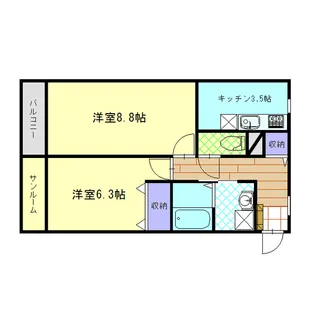 ロジュマンミュゲII【2階】の間取り