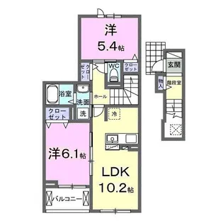 ヴィラ デ オーブVI【2階】の間取り
