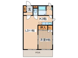 ビュ-石宮【1階】の間取り