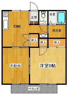 オレンジハイツ田野倉【1階】の間取り