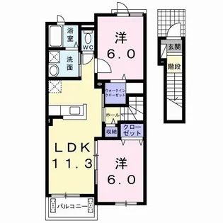 ウィステリア B【2階】の間取り