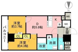 エル・グランジュテ新宿【12階】の間取り