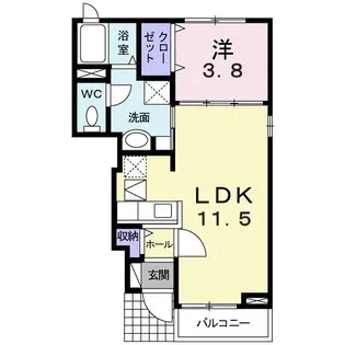 エル住吉II【1階】の間取り