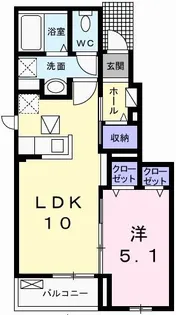 エスペランサ中仁野II【1階】の間取り