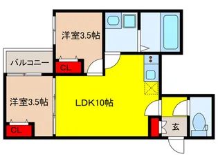 D porta hortensia【3階】の間取り