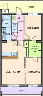 グランストーク富丘【2階】の間取り