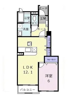 メリディオ I番館【1階】の間取り