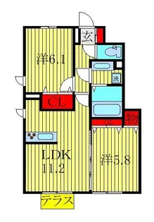 ラ・ヴィーユ【1階】の間取り
