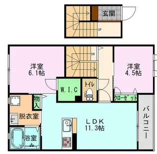 シュッドソワプレージ【2階】の間取り