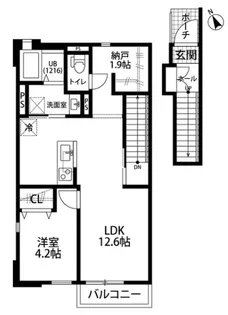 デュラ カーサむさしむらやま【2階】の間取り