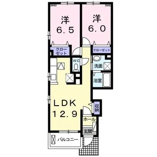 ライジング・サン【1階】の間取り