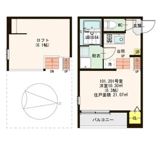 ルミエールSORA【2階】の間取り