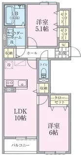 リケナ矢野口【3階】の間取り