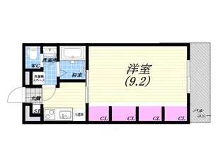 グランエクラ池田住吉【1階】の間取り