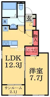 クレールB【1階】の間取り