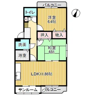 やかたマンション貳番館【3階】の間取り