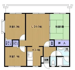 サンヴェール瀬谷【1階】の間取り