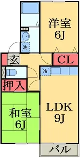 クレールシャンブルB【1階】の間取り