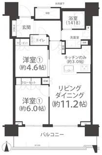 プラウドタワー岡山【11階】の間取り