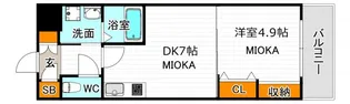 ベラジオ阿倍野【7階】の間取り