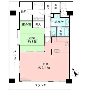 ロンドベル万代【8階】の間取り