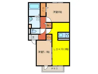 クレア B棟【1階】の間取り