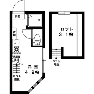 ジュネス中野坂上【2階】の間取り