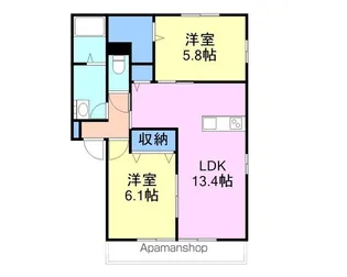 TEコート玖珂 A棟【2階】の間取り