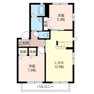 パラシオンB【1階】の間取り