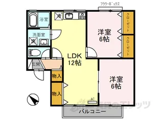 四天王ハイツII【1階】の間取り