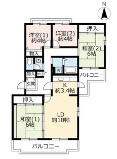 URアクティ学園西町【3階】の間取り