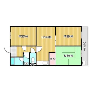 西明石コーポ5【2階】の間取り