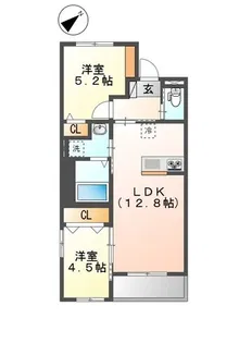 ヴェリテ【1階】の間取り