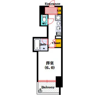 エステムコート大阪城南II【3階】の間取り
