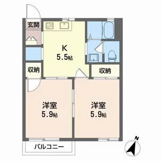 サンモール新井B【2階】の間取り
