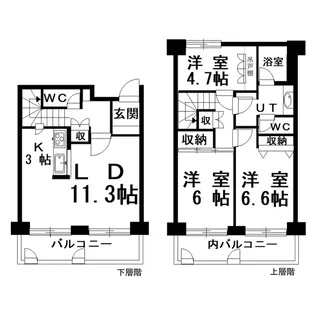 芦野マンション【4階】の間取り