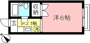 第1ヒカリハイツ【1階】の間取り