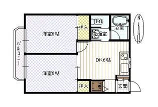 シャンパーニュ一本田中【2階】の間取り