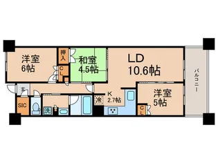 ルネ京都烏丸五条【10階】の間取り