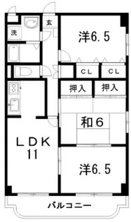 高知県安芸市川北甲【マンション】の間取り
