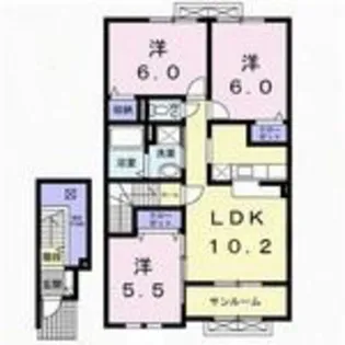 メゾンビューII【2階】の間取り