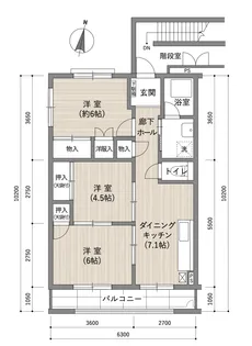生田住宅2号棟【2階】の間取り