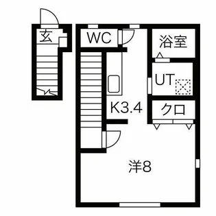 ワンリッチ上野町A【2階】の間取り
