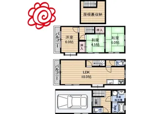 大阪府大阪市鶴見区安田3【一戸建】の間取り