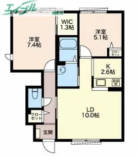 クレスト II【1階】の間取り