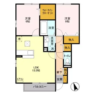 茨城県結城市川木谷2【アパート】の間取り