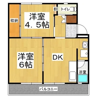 ビレッジハウス牛窓 1号棟【4階】の間取り