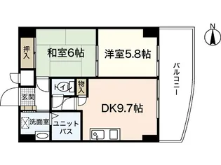グランディール三篠【6階】の間取り