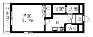 グランベルB【1階】の間取り